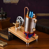 Steam Engine Model Kit That Works, Retro All-Metal Vertical Steam Engine Educational Collectible Mechanical STEM Model Science Education Gifts for Teens Teachers
